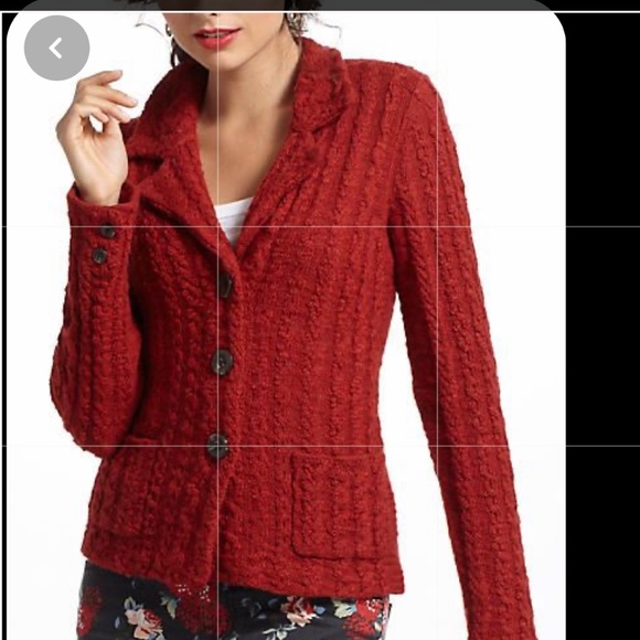 Anthropologie Brand Sparrow Cable Sweater Blazer - Picture 4 of 7